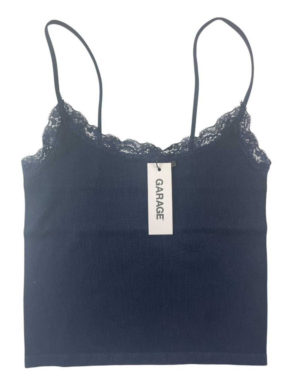 Garage Seamless Lace Trim Camisole Mariana Navy Blue Women's Size XS MSRP$27 NWT